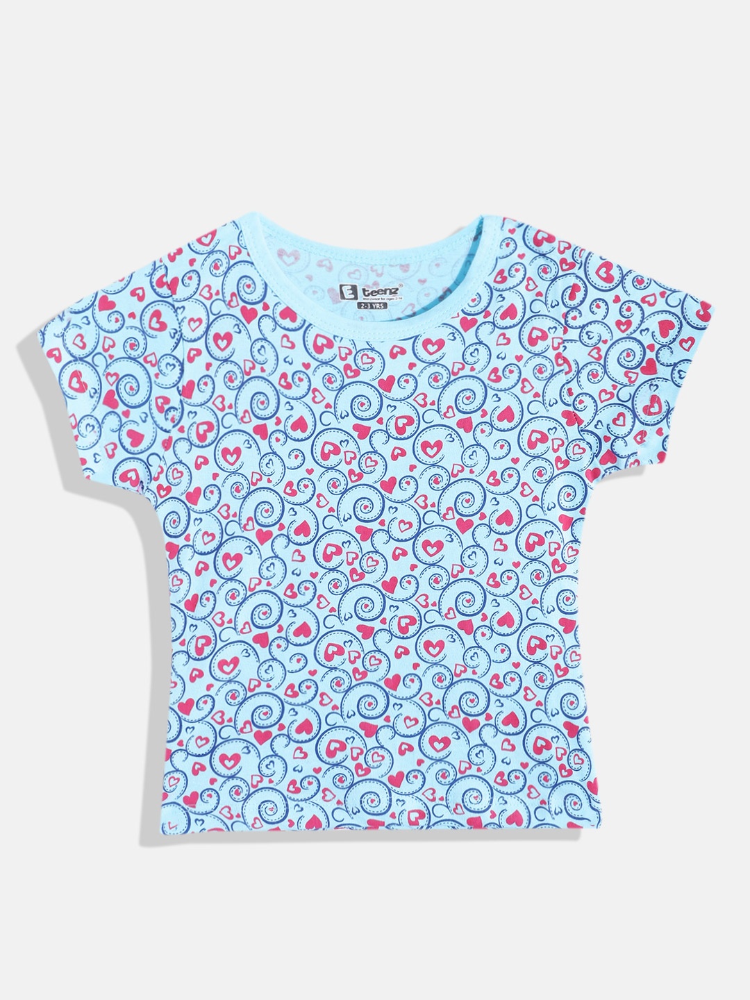 

Eteenz Girls Premium Cotton Conversational Printed T-shirt, Blue