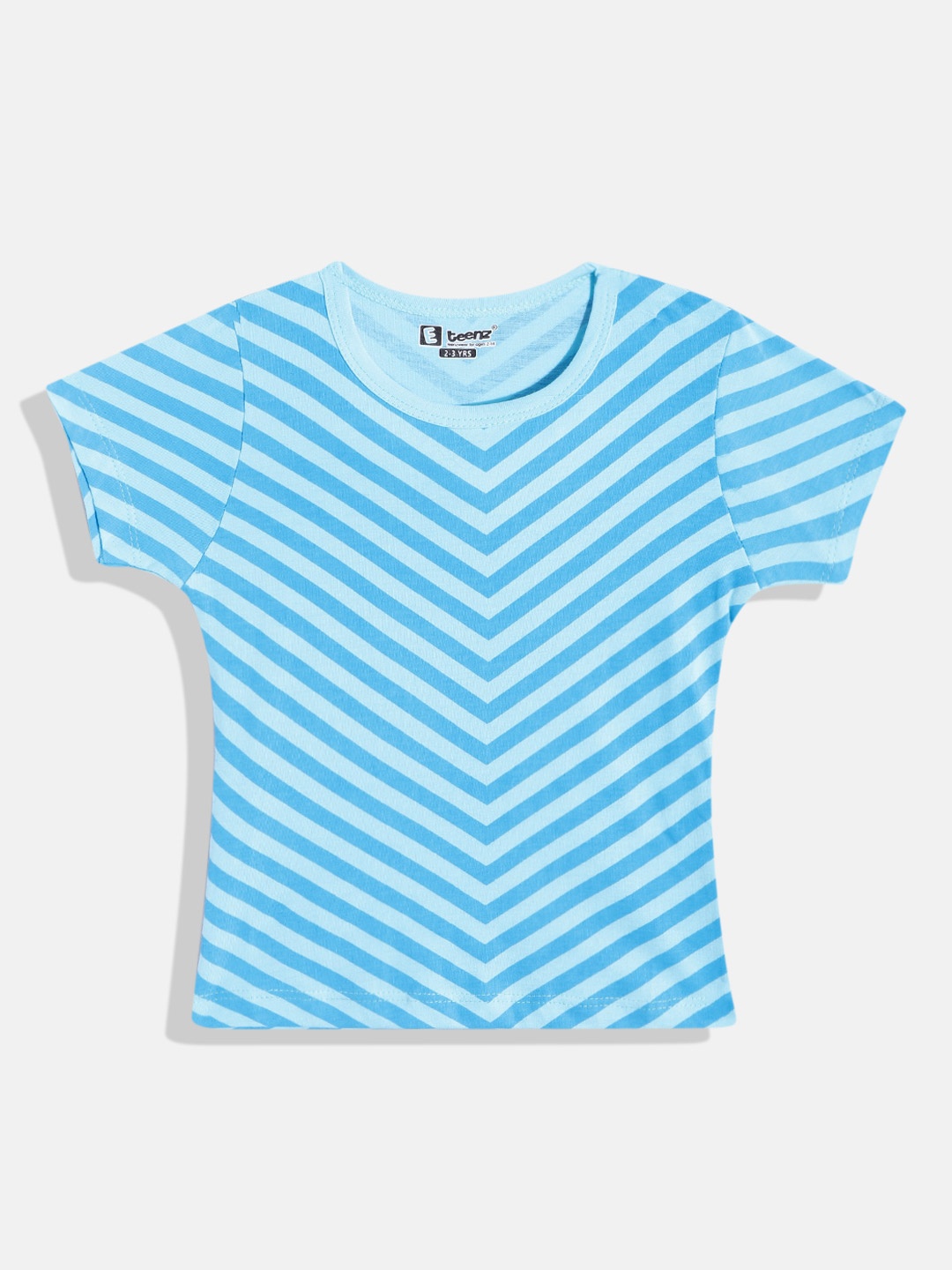 

Eteenz Girls Premium Cotton Striped T-shirt, Blue