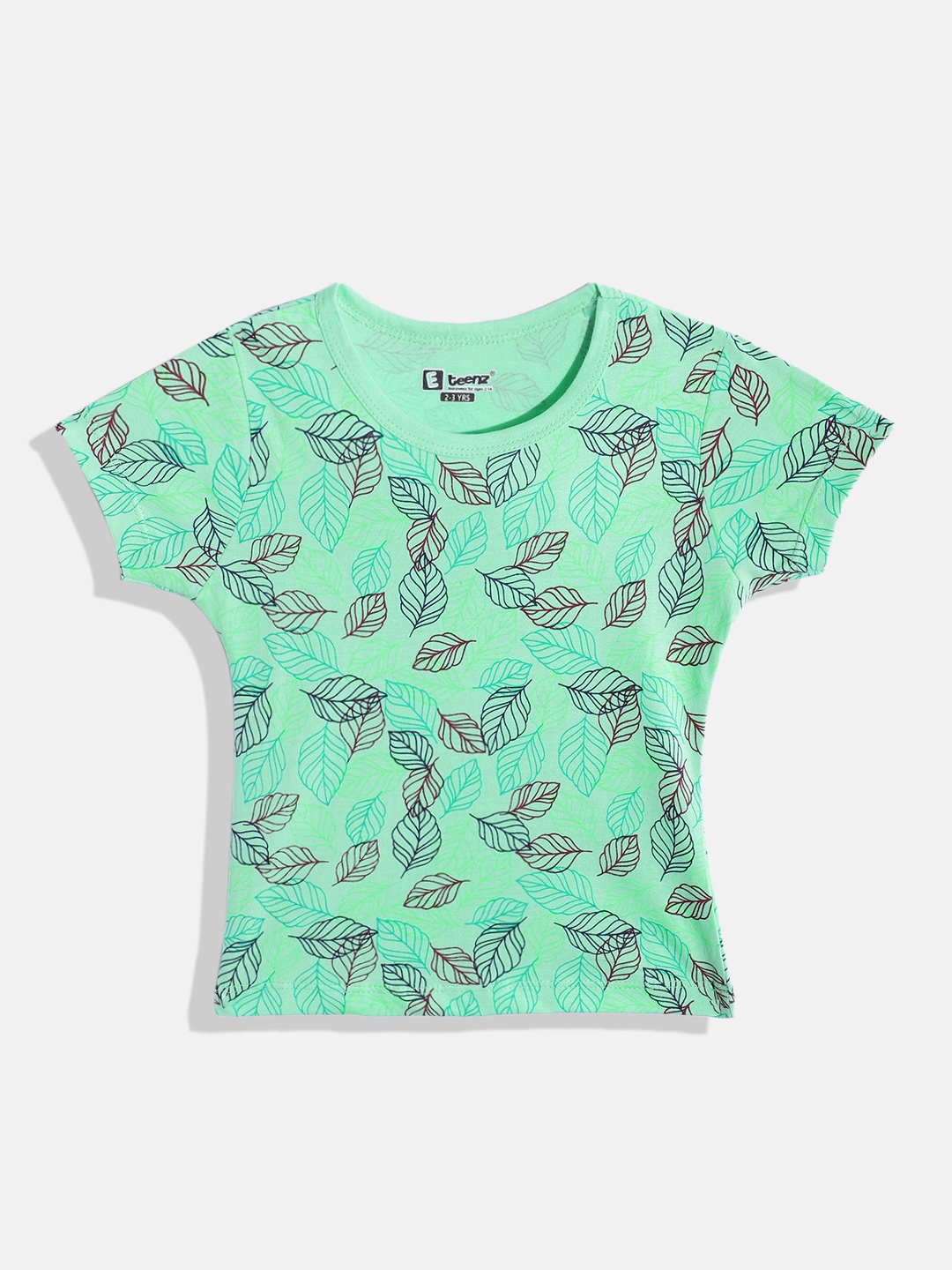 

Eteenz Girls Conversational Printed Premium Cotton T-shirt, Green