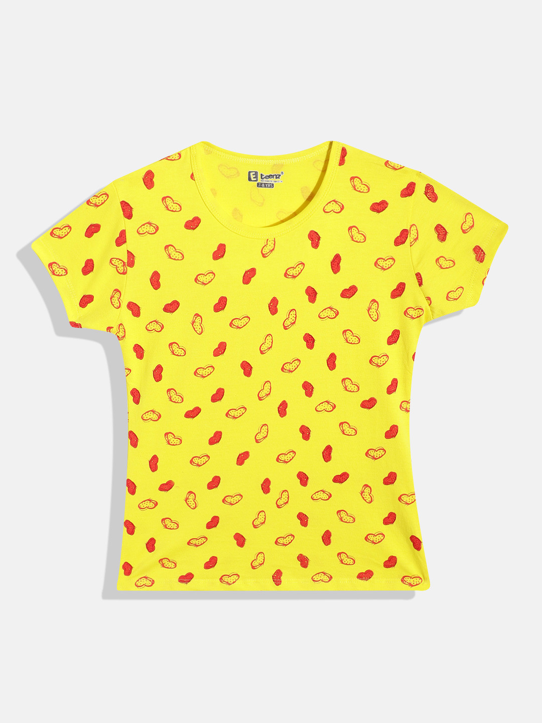 

Eteenz Girls Conversational Printed Premium Cotton T-shirt, Yellow