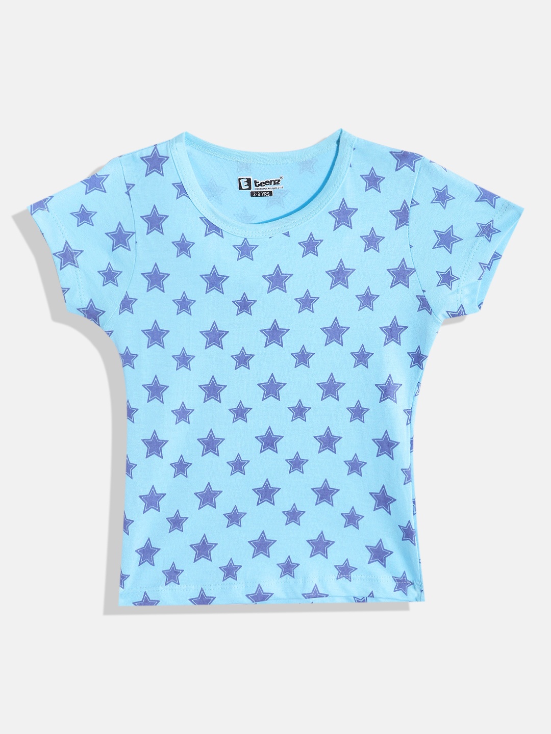 

Eteenz Girls Conversational Printed Premium Cotton T-shirt, Blue