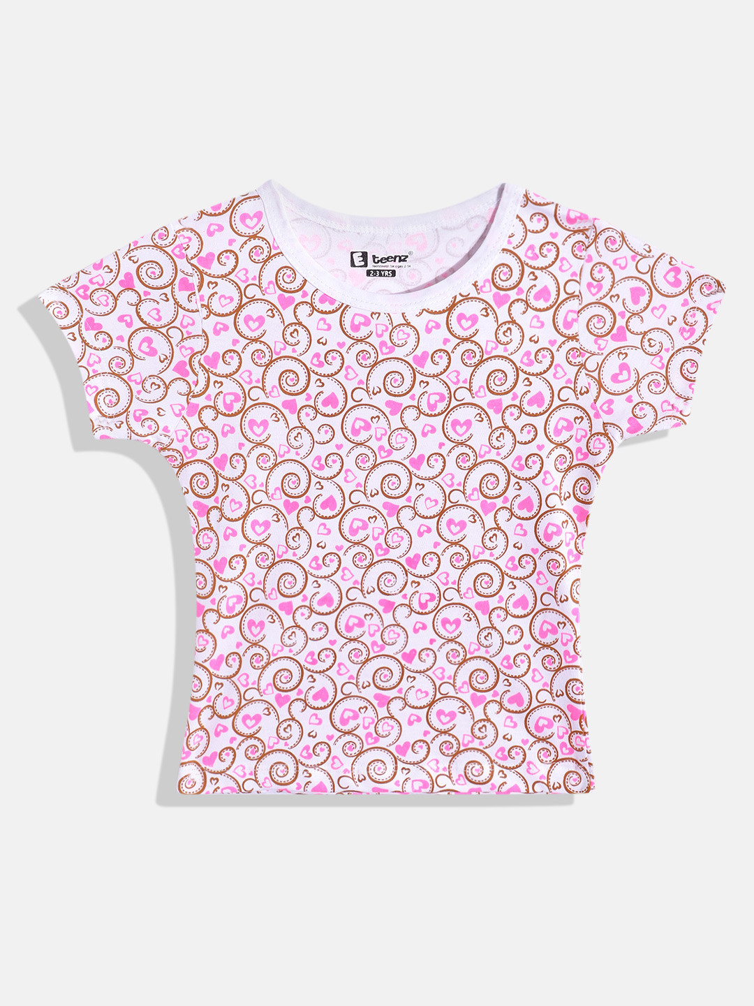 

Eteenz Girls Conversational Printed Premium Cotton T-shirt, White