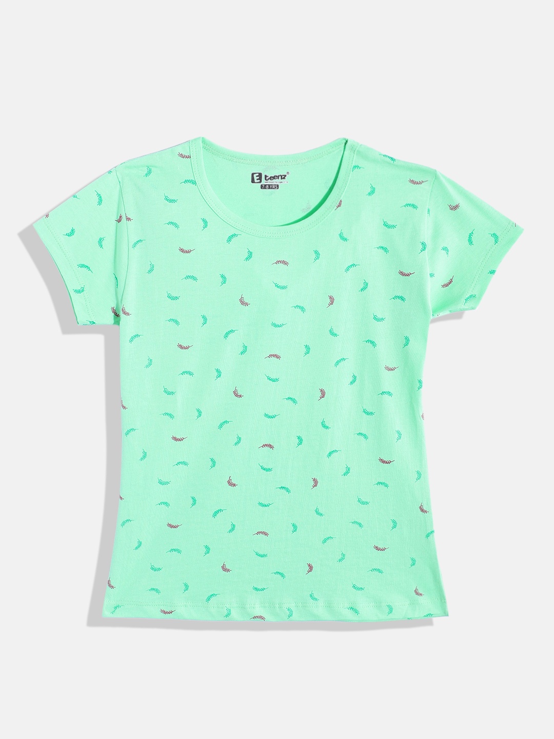 

Eteenz Girls Conversational Printed Premium Cotton T-shirt, Green