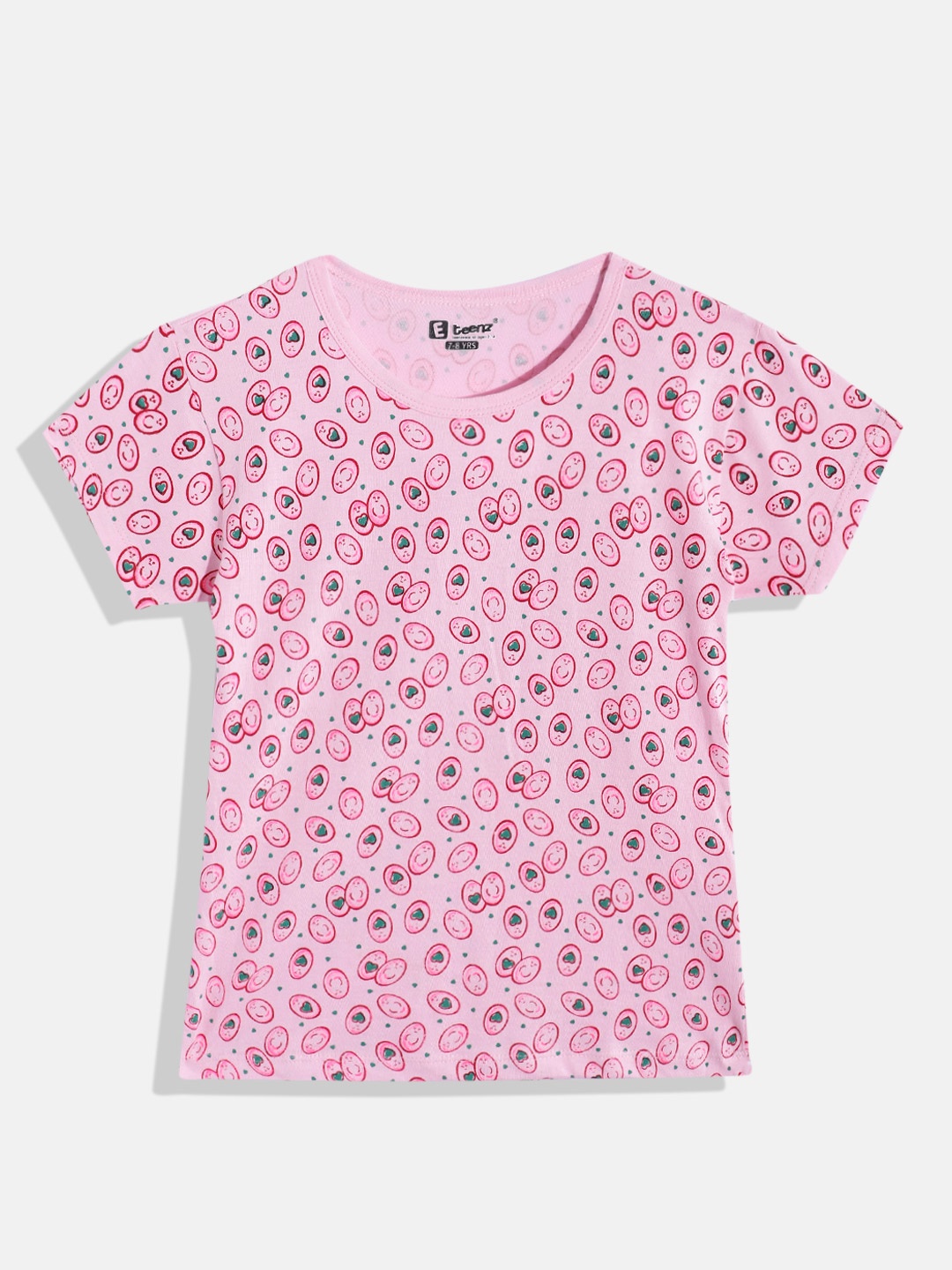 

Eteenz Girls Conversational Printed Premium Cotton T-shirt, Pink