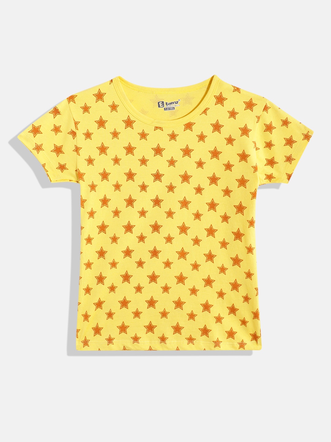 

Eteenz Girls Premium Cotton Conversational Printed T-shirt, Yellow