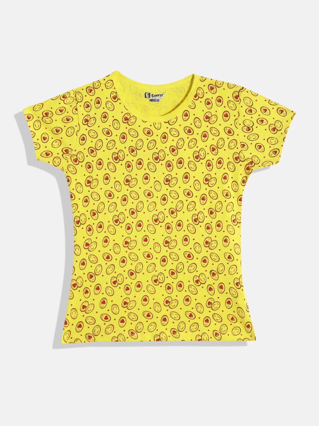 

Eteenz Girls Premium Cotton Conversational Printed T-shirt, Yellow