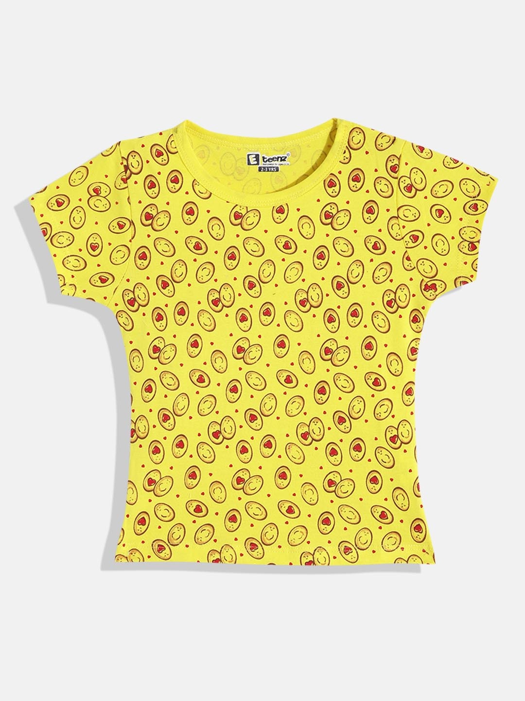 

Eteenz Girls Premium Cotton Conversational Printed T-shirt, Yellow