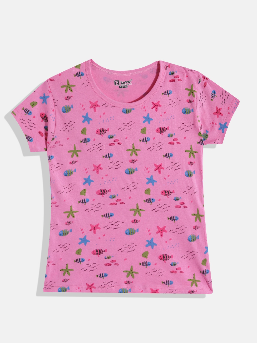 

Eteenz Girls Conversational Printed Premium Cotton T-shirt, Pink