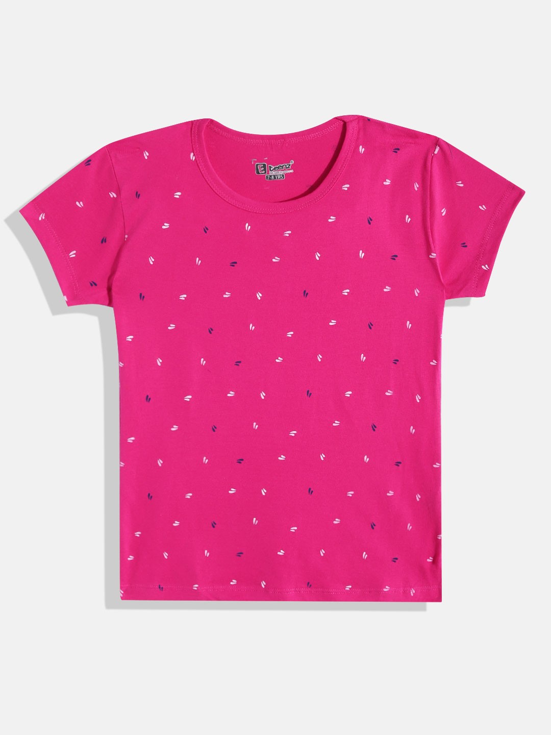 

Eteenz Girls Conversational Printed Premium Cotton T-shirt, Fuchsia
