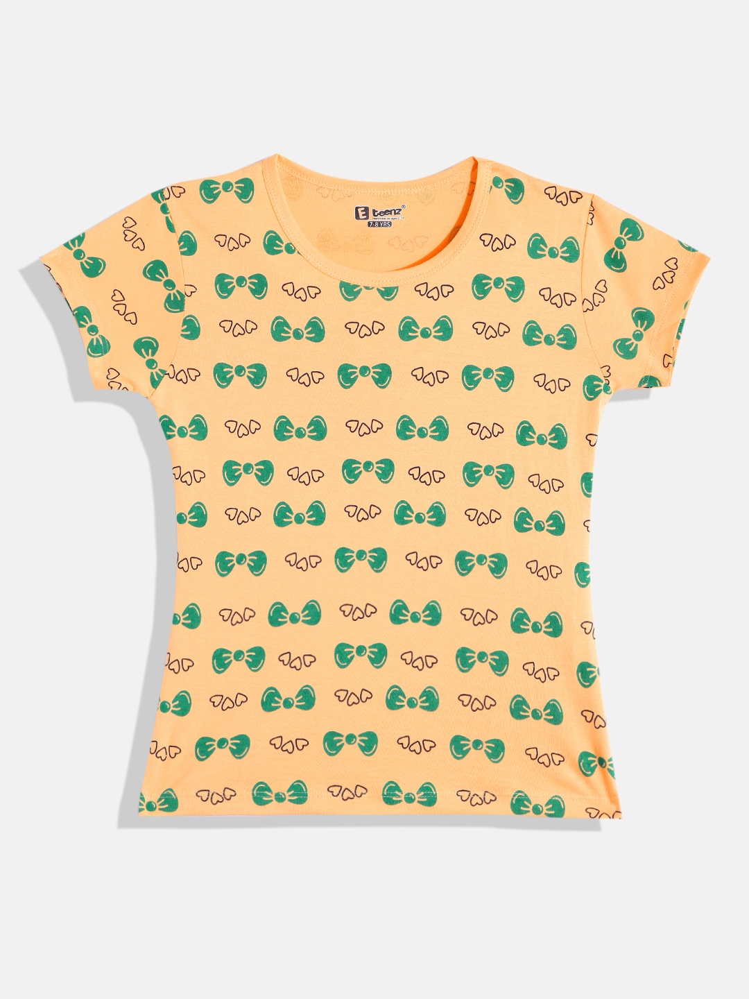 

Eteenz Girls Premium Cotton Graphic Printed T-shirt, Orange