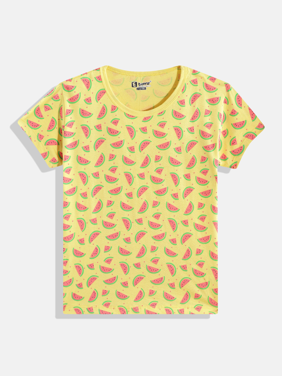 

Eteenz Girls Premium Cotton Conversational Printed T-shirt, Yellow