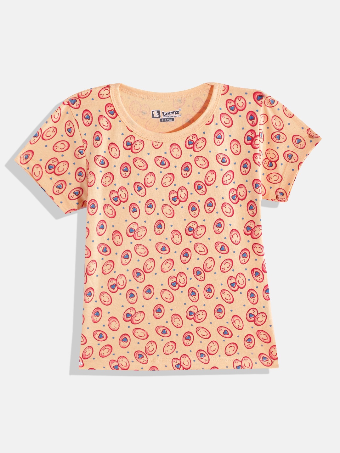 

Eteenz Girls Conversational Printed Premium Cotton T-shirt, Orange