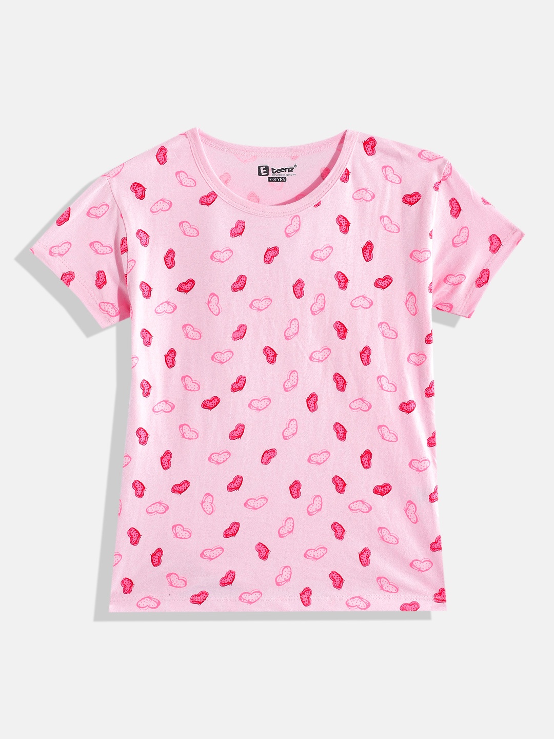 

Eteenz Girls Premium Cotton Conversational Printed T-shirt, Pink