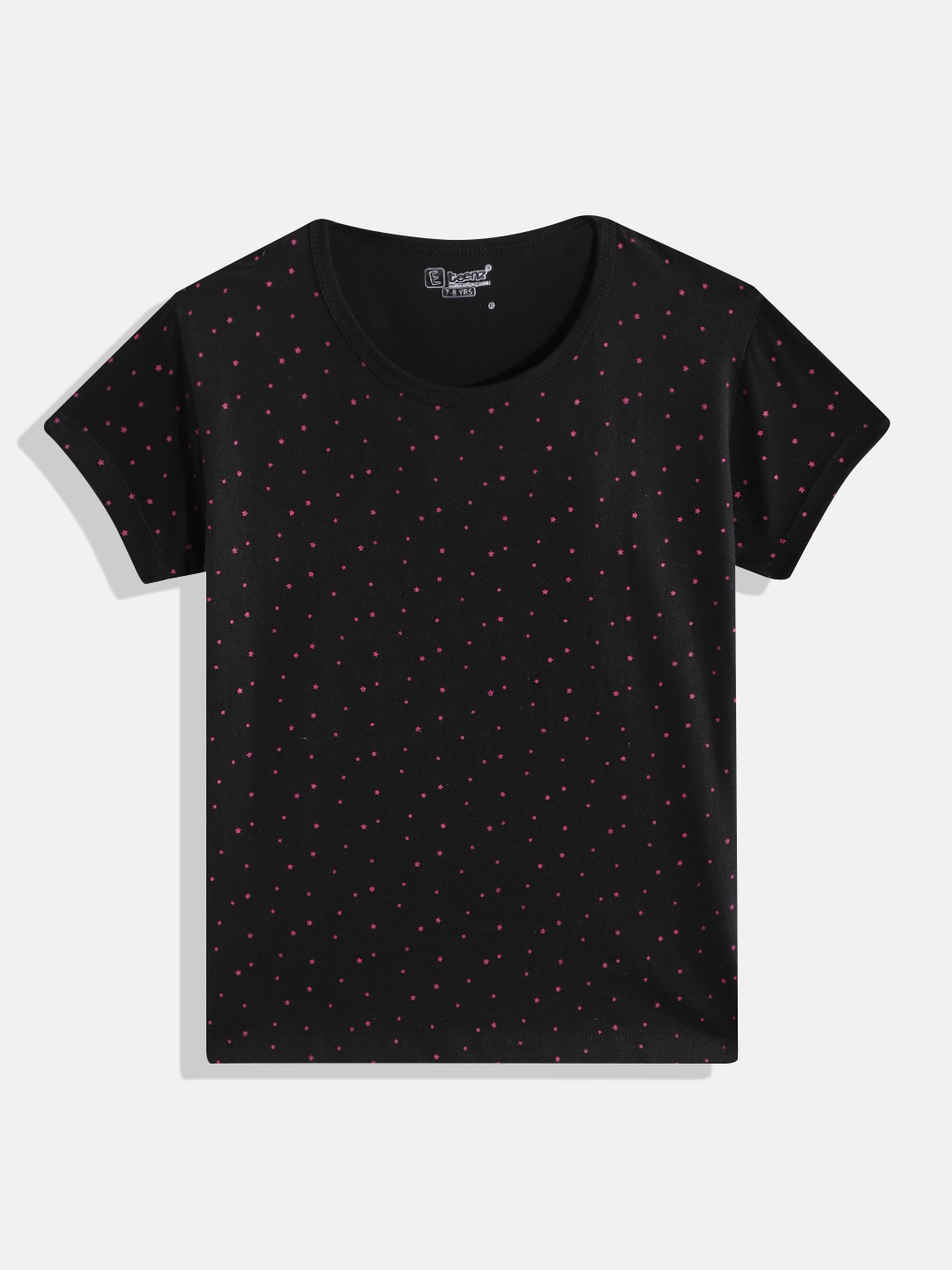 

Eteenz Girls Premium Cotton Conversational Printed T-shirt, Black