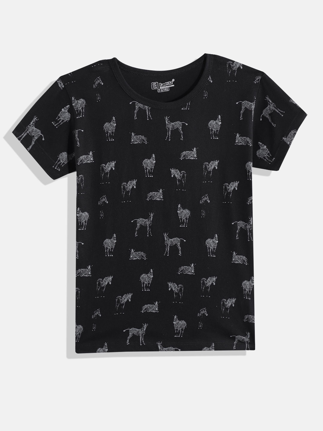 

Eteenz Girls Premium Cotton Conversational Printed T-shirt, Black