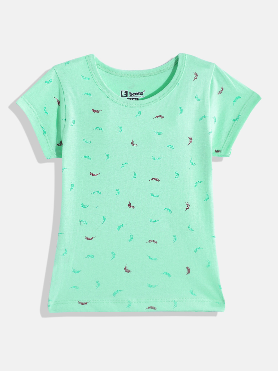 

Eteenz Girls Conversational Printed Premium Cotton T-shirt, Green