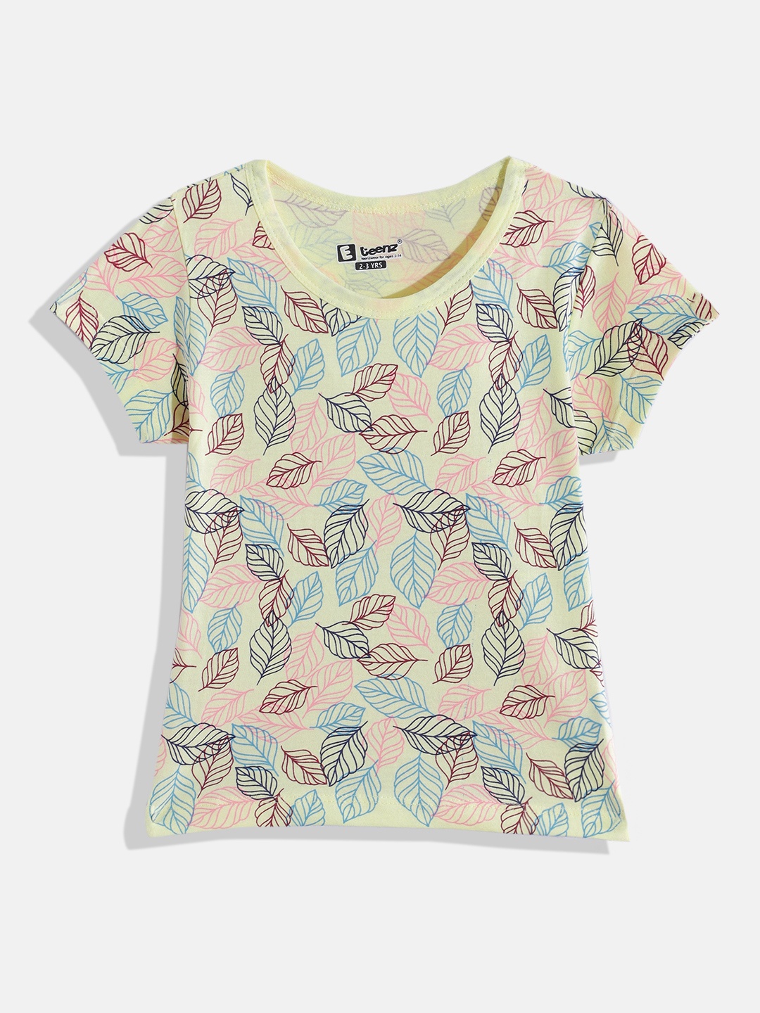

Eteenz Girls Conversational Printed Premium Cotton T-shirt, Yellow