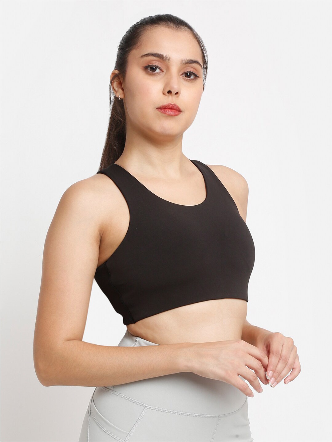 

EVERDION Full Coverage Seamless Sports Bra with All Day Comfort, Black