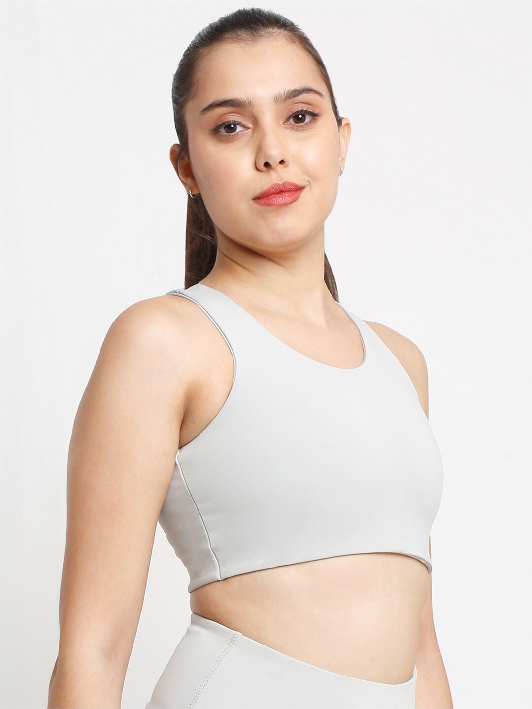 

EVERDION Full Coverage Seamless Sports Bra with All Day Comfort, Grey