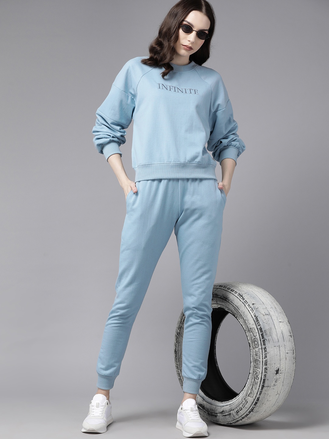 

The Roadster Lifestyle Co. Embroidered Detail Slim Fit Co-Ords, Blue