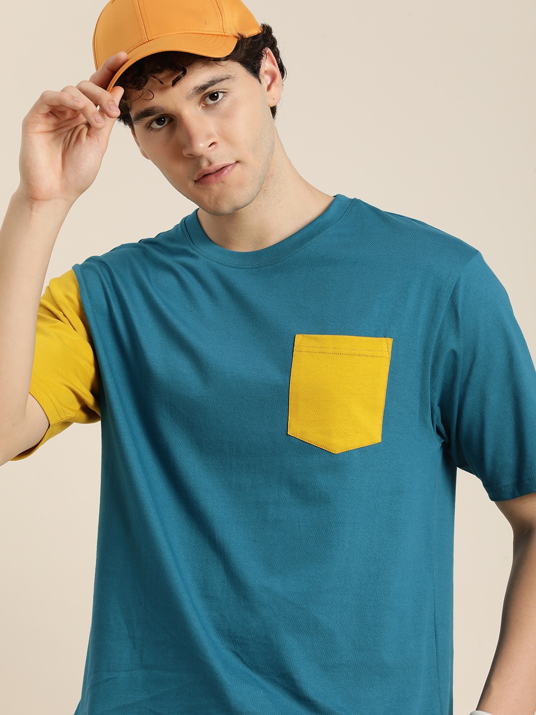 

DILLINGER Men Colourblocked Relaxed Fit T-shirt, Blue