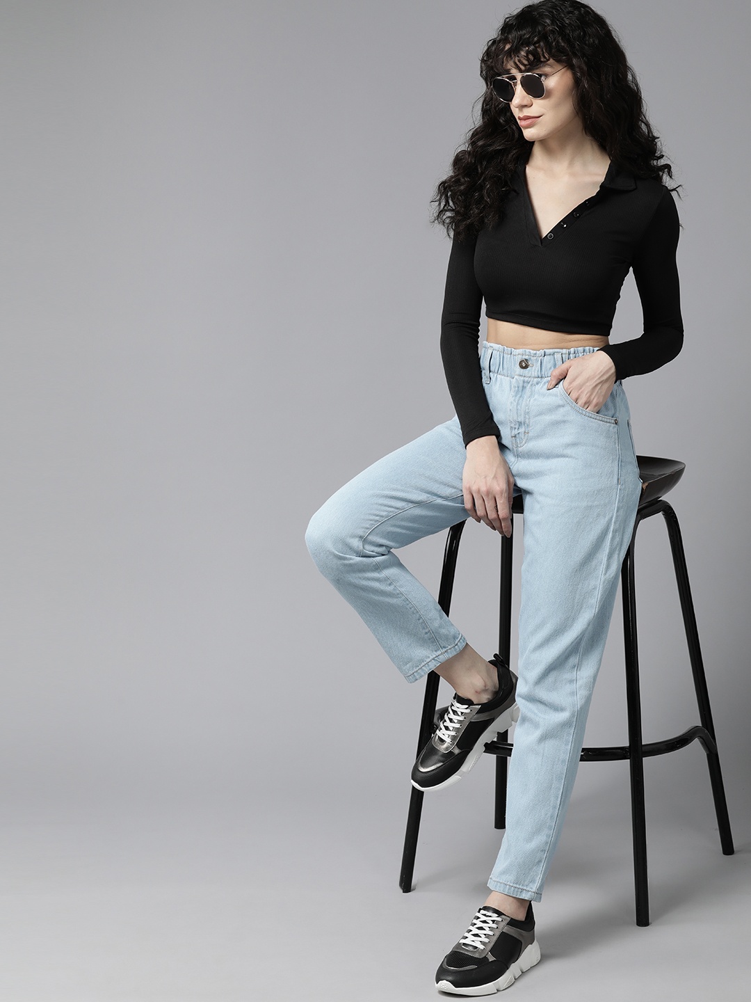 

The Roadster Lifestyle Co. Straight Fit Pure Cotton Jeans, Blue