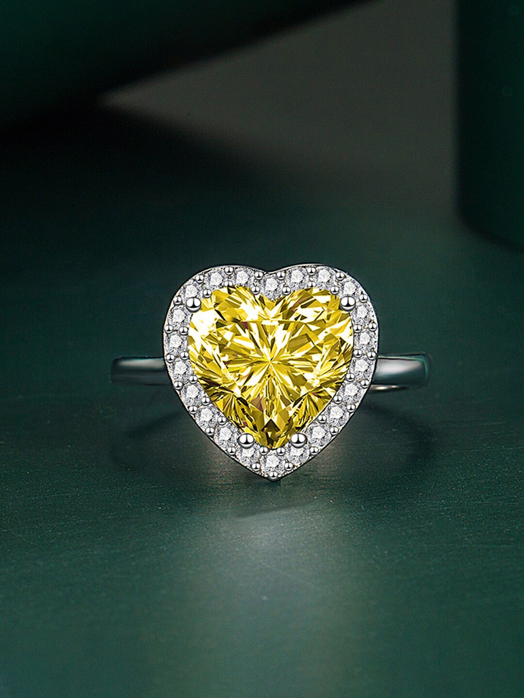 

Designs & You Silver-Plated CZ-Studded Finger Ring