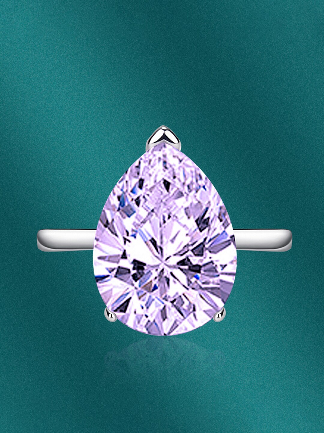 

Designs & You Silver-Plated Cubic Zirconia-Studded Finger Ring