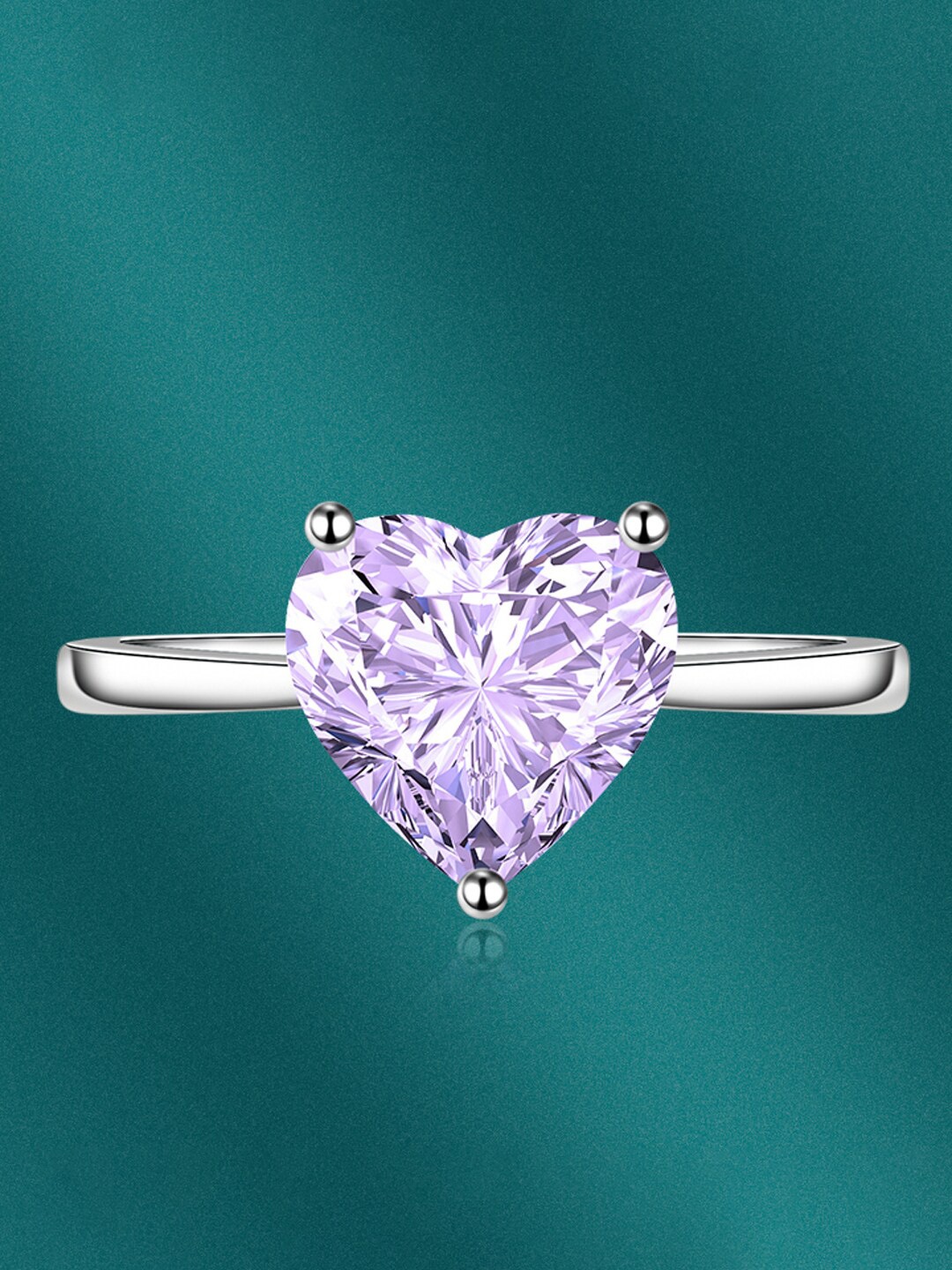 

Designs & You Silver-Plated CZ -Studded Adjustable Finger Ring