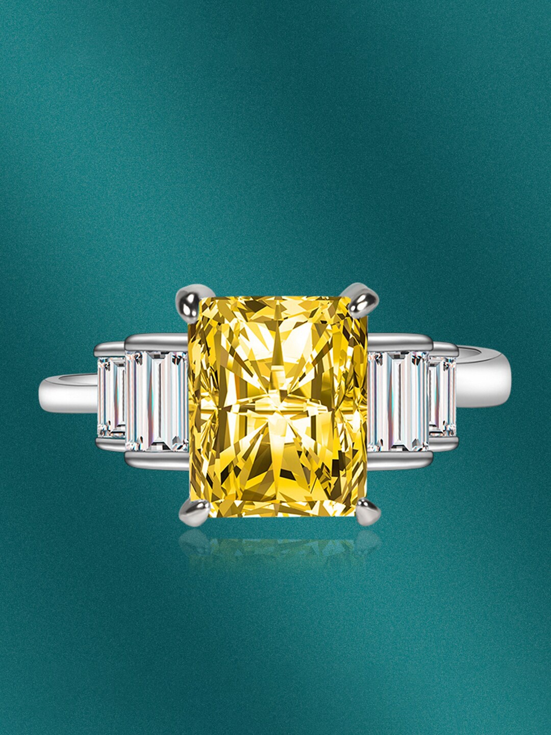

Designs & You Silver-Plated CZ-Studded Adjustable Finger Ring