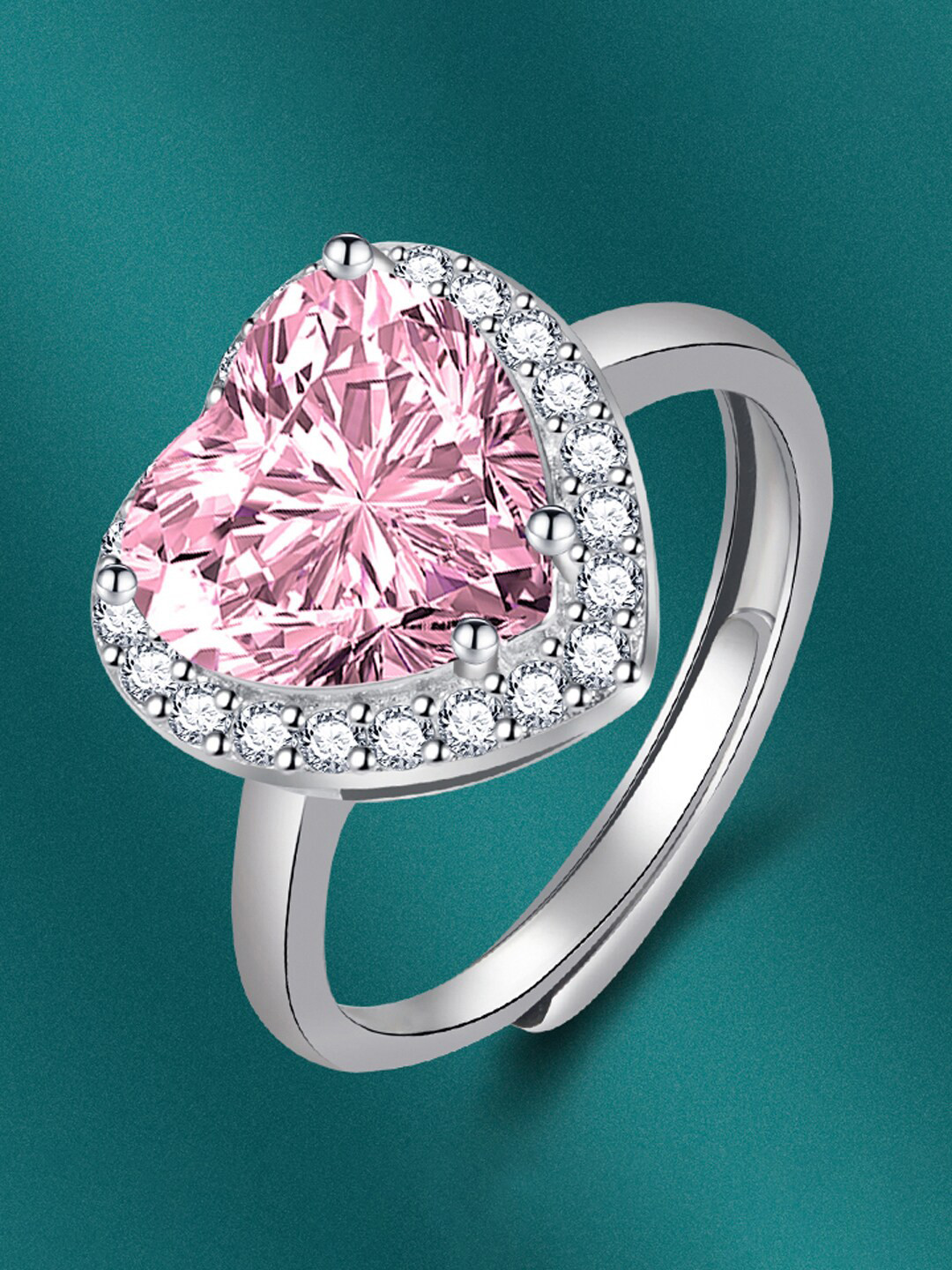 

Designs & You Silver-Plated CZ-Studded Finger Ring