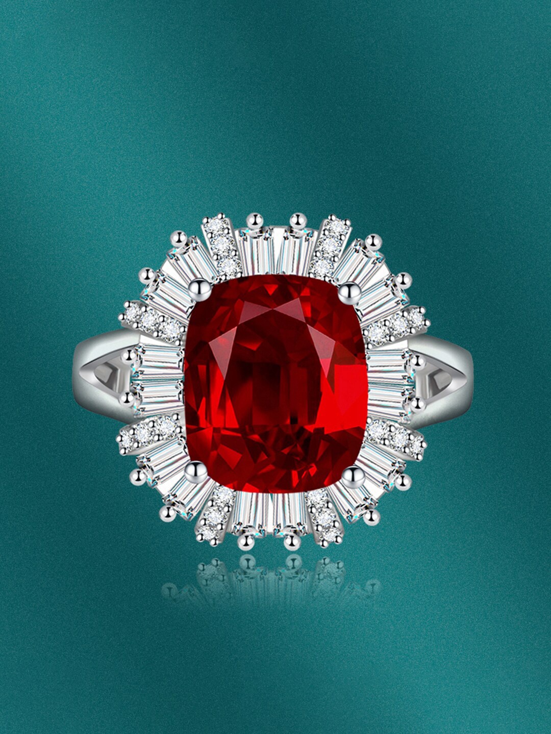 

Designs & You Silver-Plated & CZ-Studded Adjustable Finger Ring