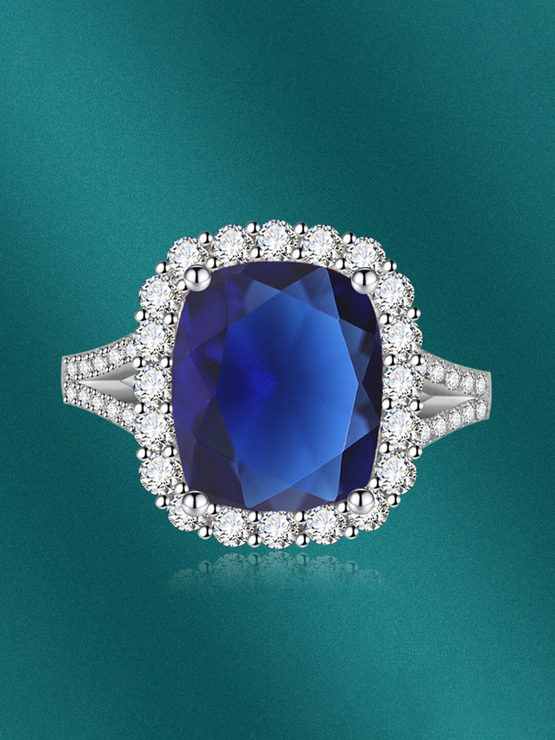 

Designs & You Silver-Plated Cubic Zirconia Studded Finger Ring