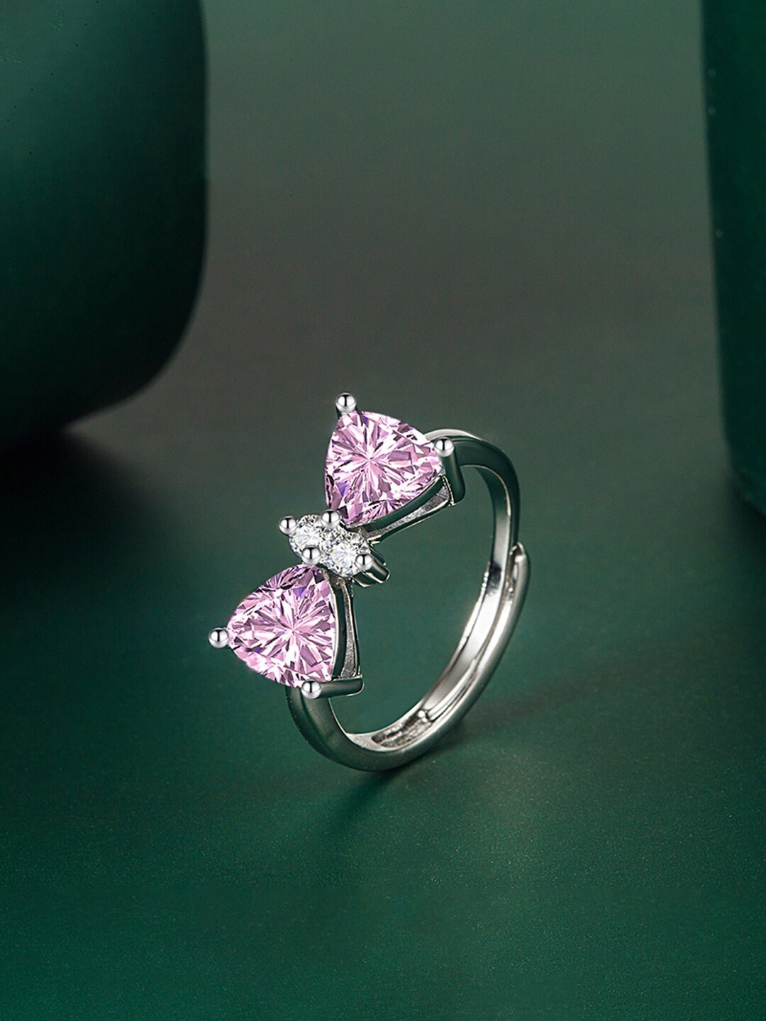 

Designs & You Silver-Plated Cubic Zirconia Finger Ring