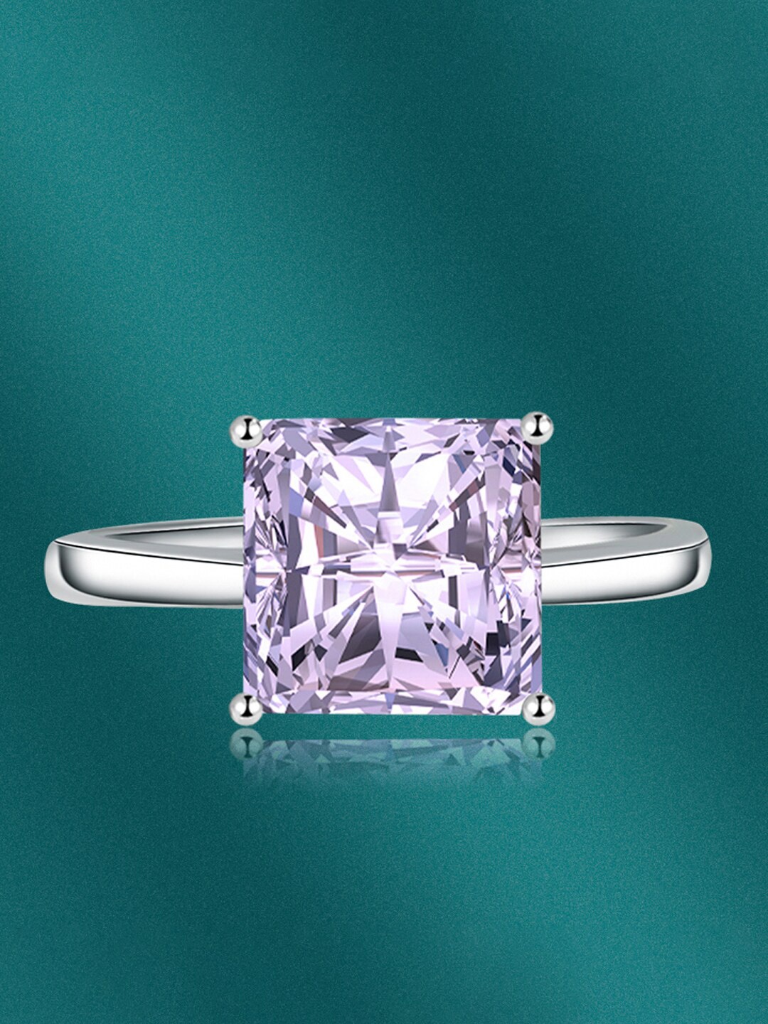 

Designs & You Silver-Plated CZ-Studded Finger Ring