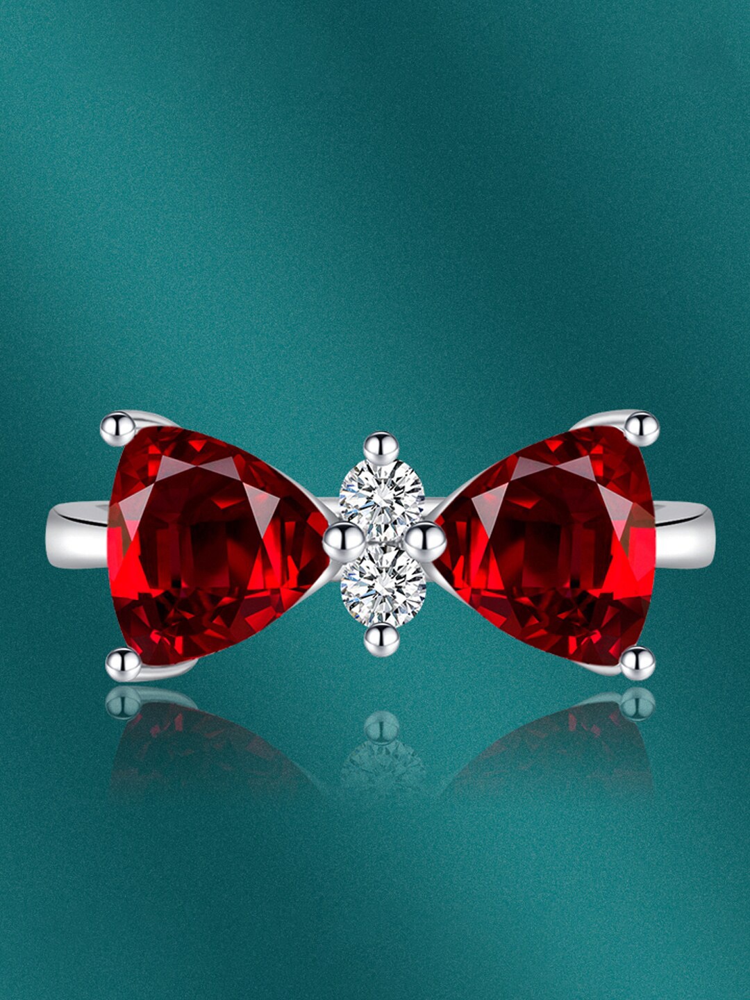 

Designs & You Silver-Plated CZ -Studded Adjustable Finger Ring