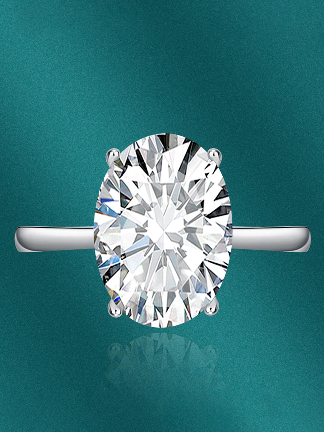 

Designs & You Silver-Plated CZ-Studded Crushed Ice Cut Finger Ring
