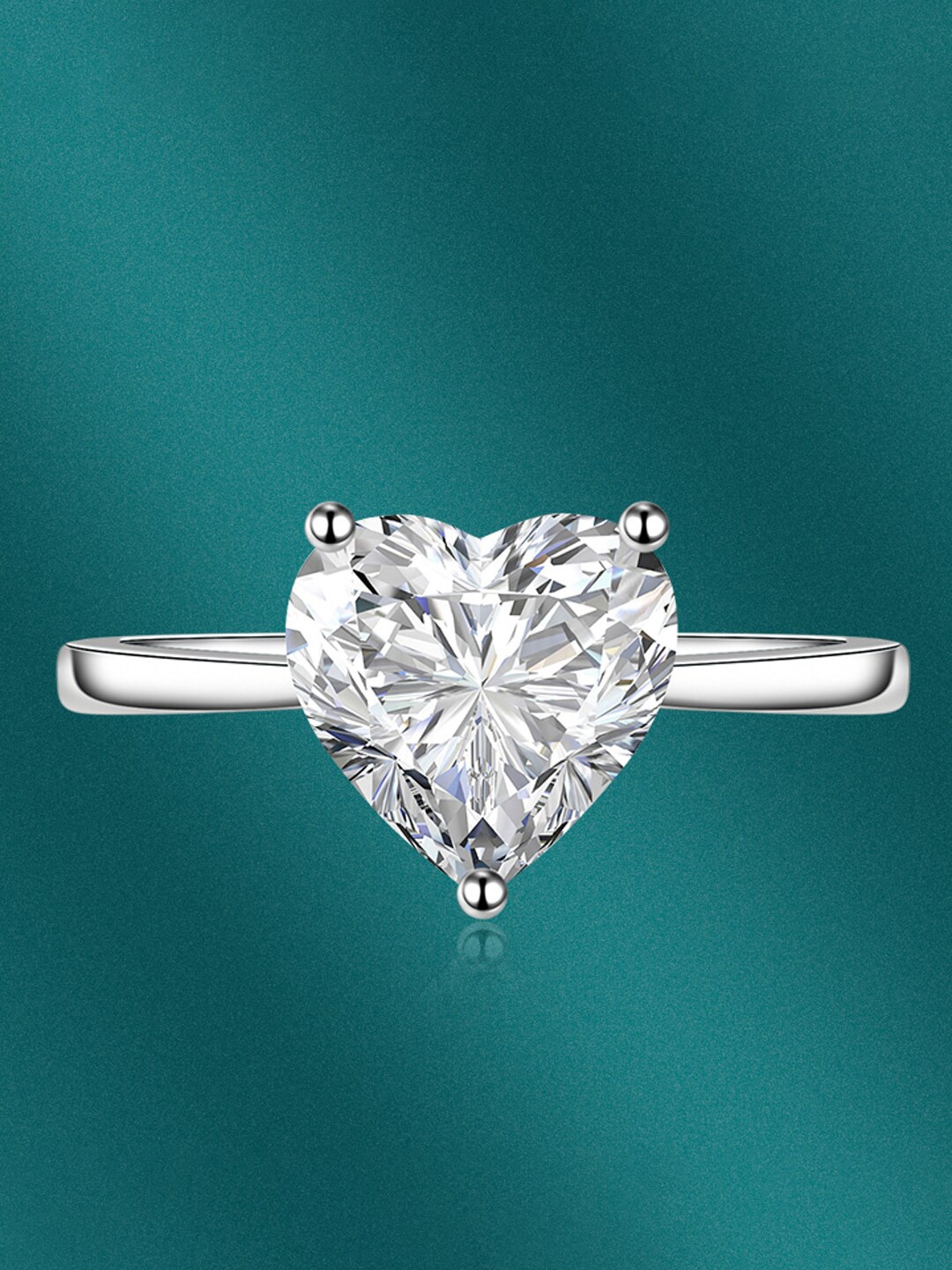 

Designs & You Silver-Plated CZ-Studded Adjustable Finger Ring