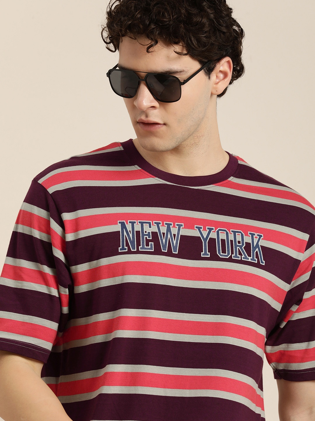 

DILLINGER Men Striped Loose T-shirt, Multi