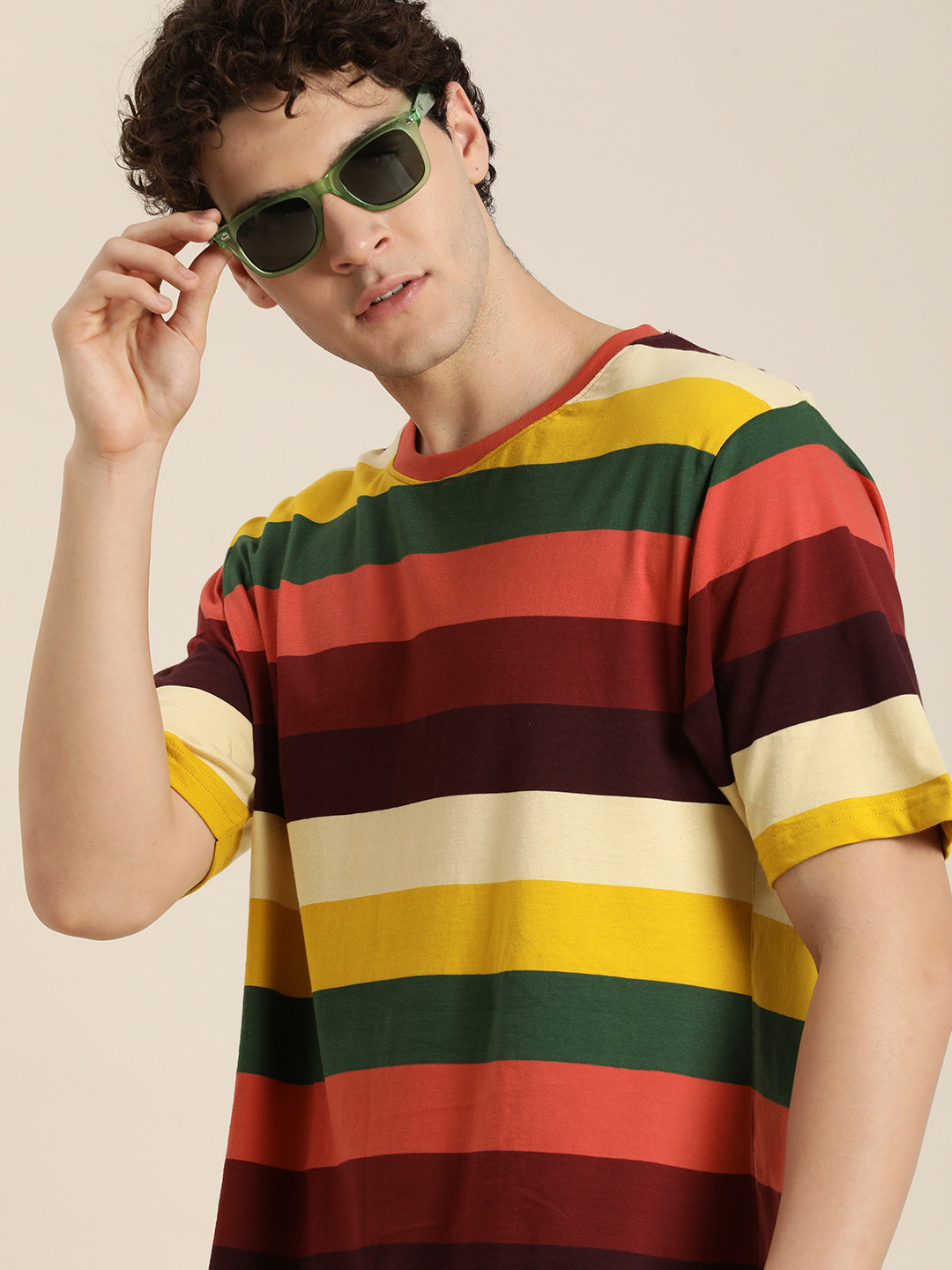 

DILLINGER Men Striped Loose T-shirt, Multi