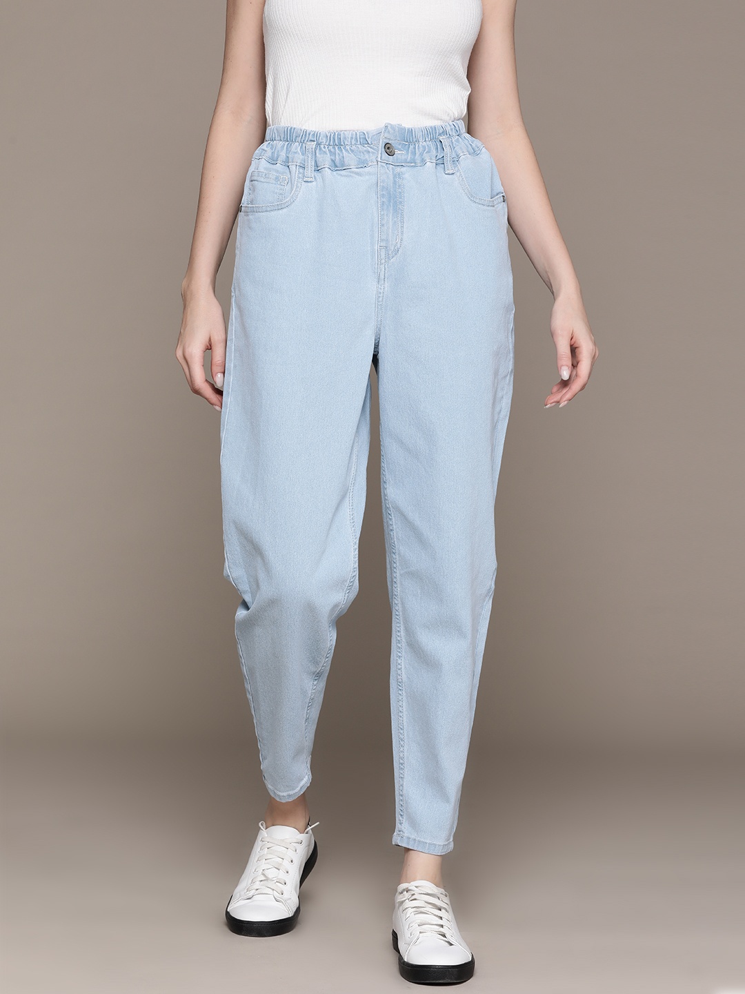 

The Roadster Lifestyle Co. Women Mom-Fit High-Rise Stretchable Jeans, Blue