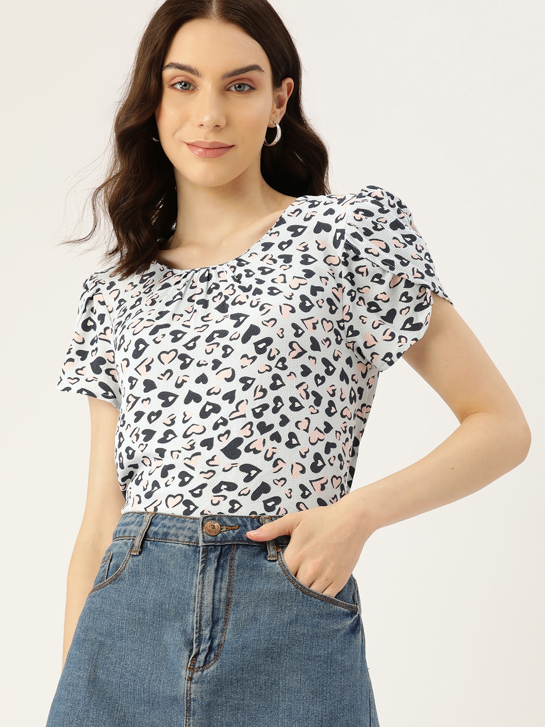 

DressBerry Conversational Print Top, Blue