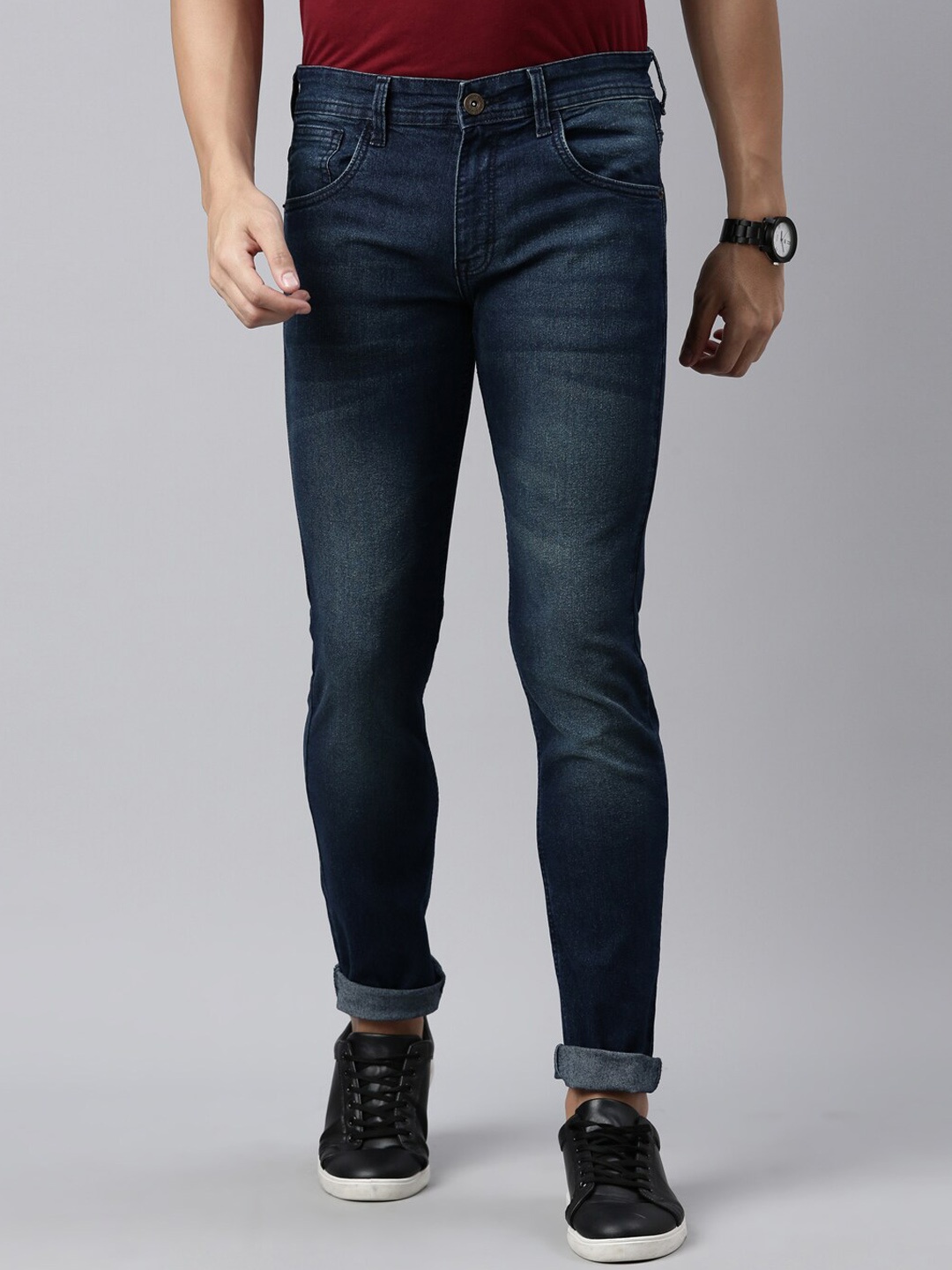 

Chennis Men Slim Fit Mid-Rise Light Fade Stretchable Jeans, Blue