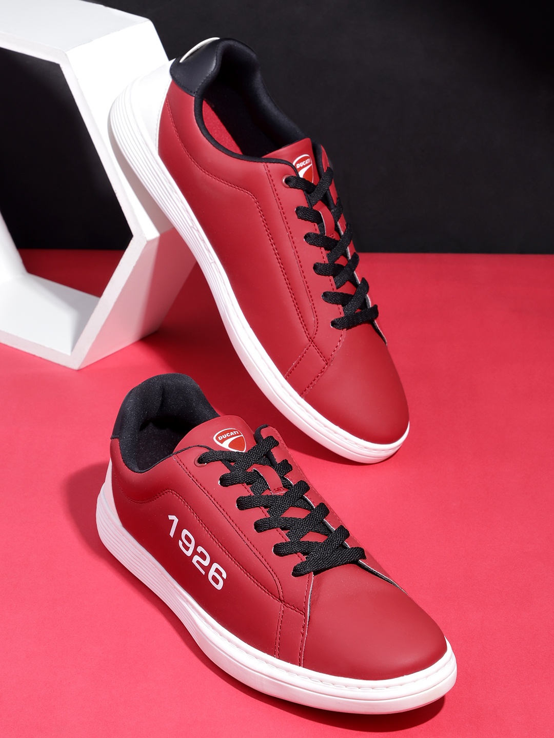 

Ducati Men Contrast Sole Sneakers, Red