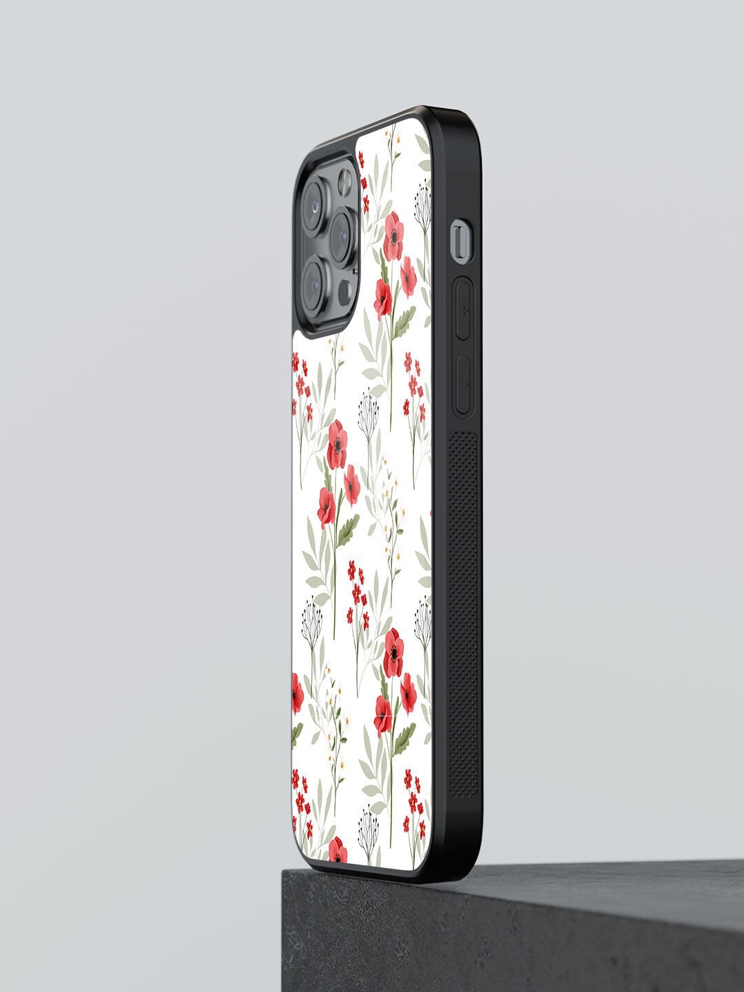 

macmerise SK Floral Design Glass iPhone 12 Pro Back Case, White