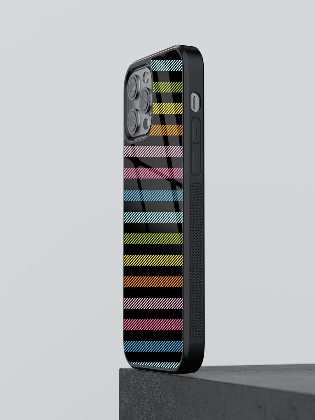 

macmerise Stripes All The Way Lightweight iPhone 12 Pro Max Back case, Black