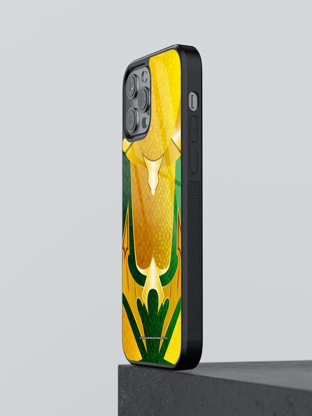 

macmerise Suit Up Aquaman Design Glass iPhone 12 Pro Back Case, Yellow