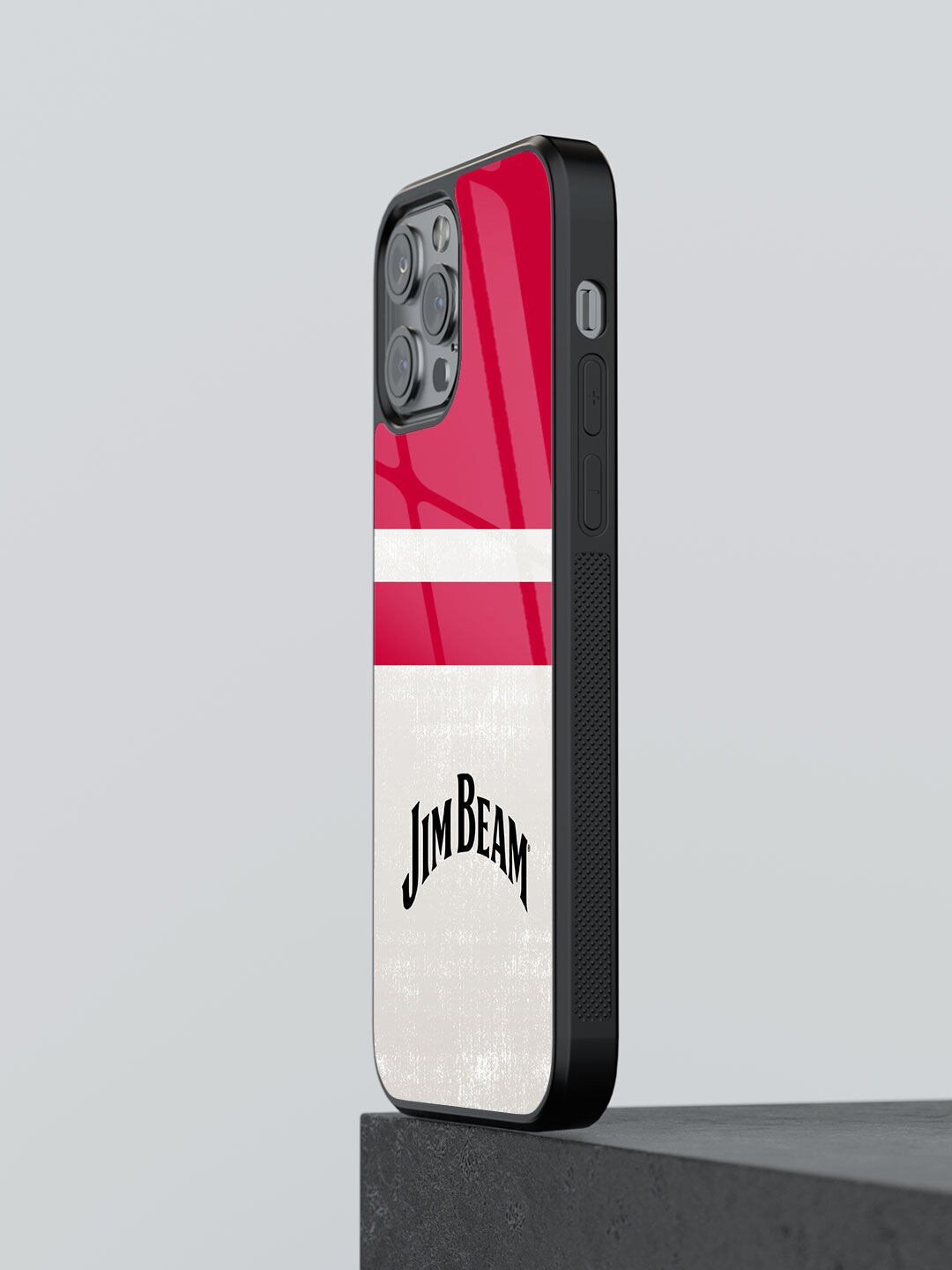 

macmerise Jim Beam Stripes Printed iPhone 12 Pro Max Phone Back Case, Red