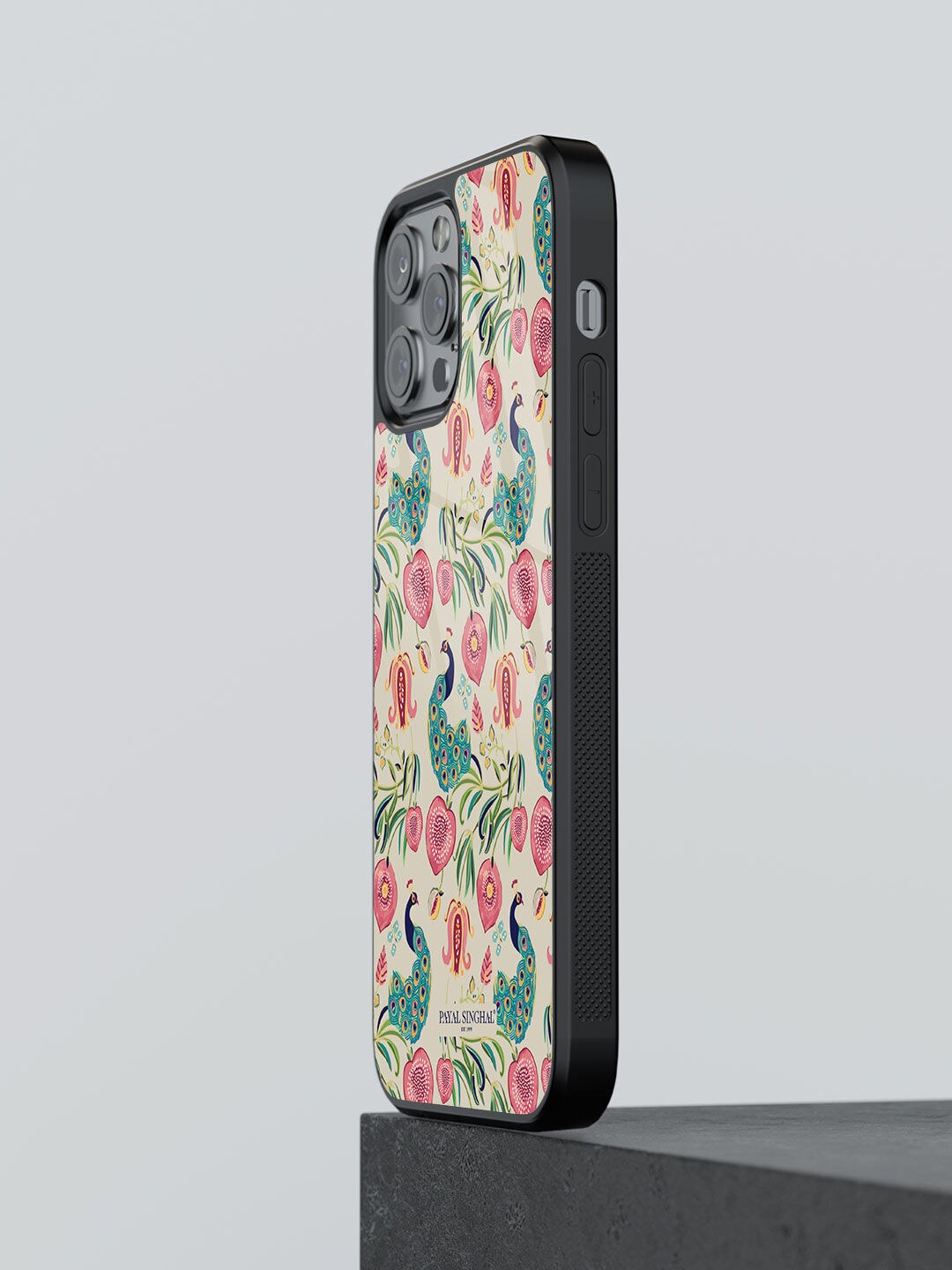 

macmerise Printed Design Glass iPhone 12 Pro Max Back Case, Beige