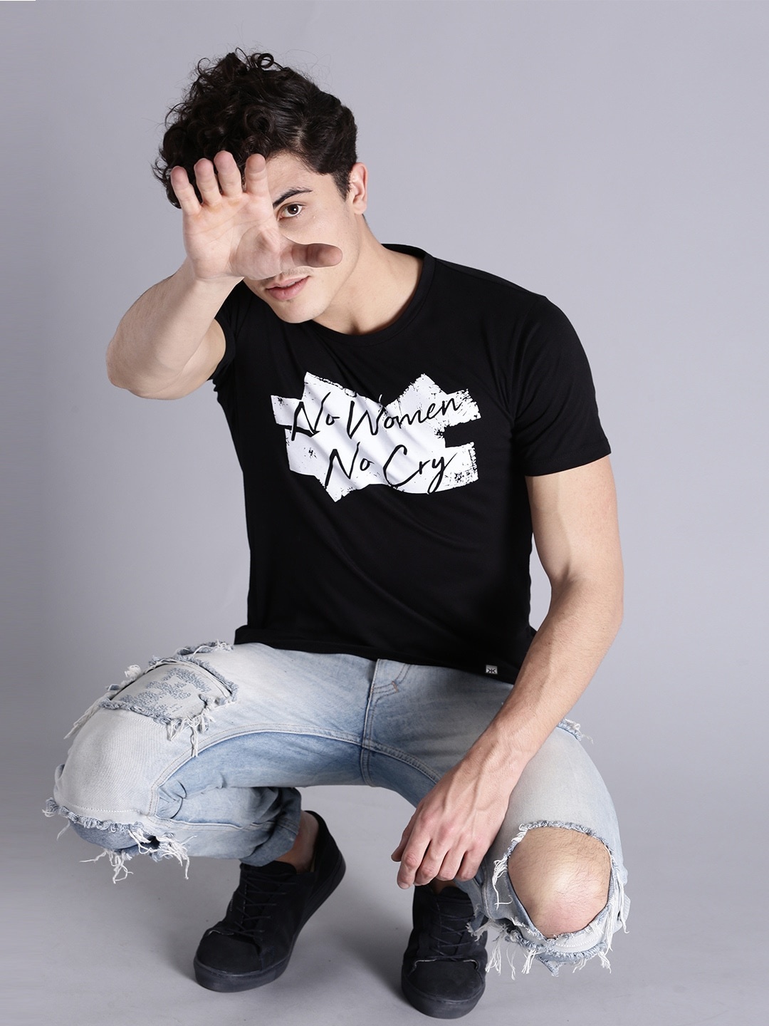 

Kook N Keech Men Black Printed Round Neck T-shirt